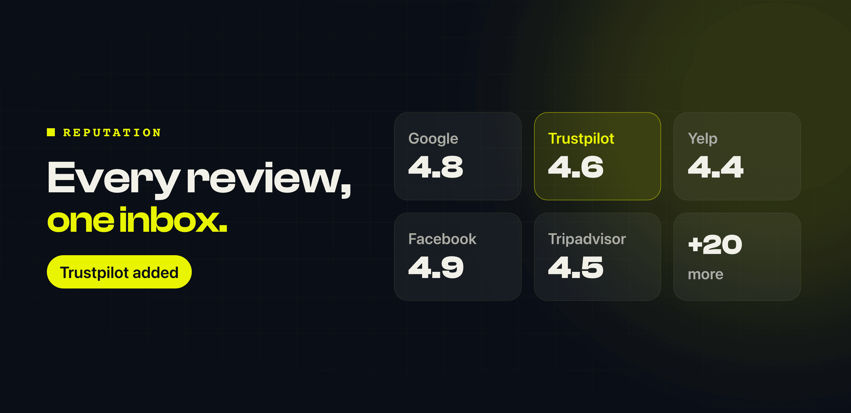 Trustpilot reviews come in on their own